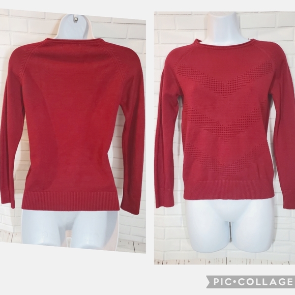 Yuna Burgundy Crew Neck Sweater - Picture 2 of 14